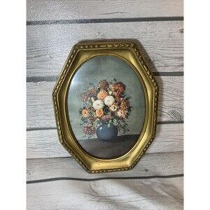 Vintage Gold Frame Flowers Regency 8x6